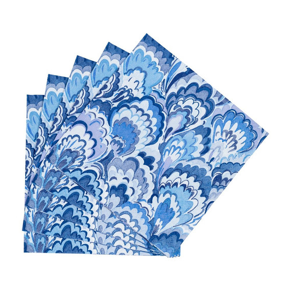Marbled Ceramica Indigo Cocktail Napkins  - 20 Per Package