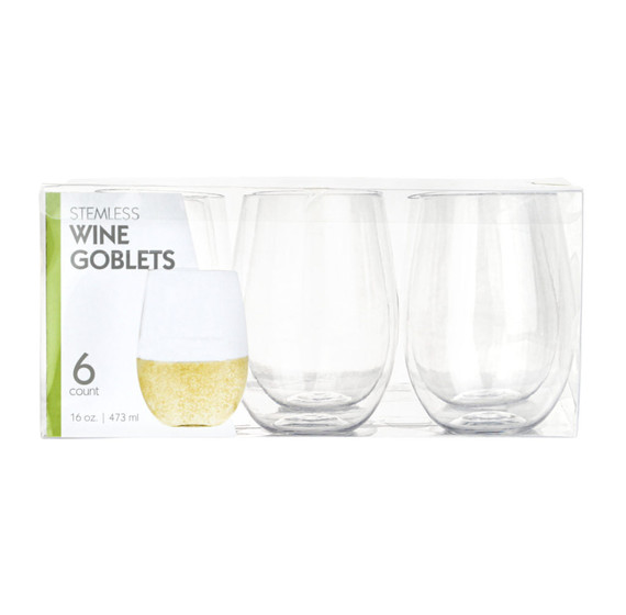 Clear Stemless Goblets 16 oz. | 6 Pack