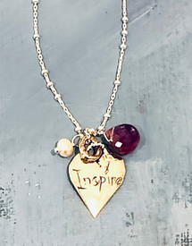 Silver Inspired Heart with Birthstones