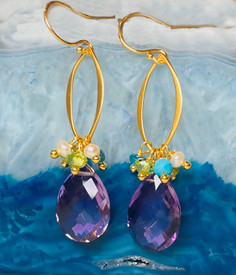 Amethyst with beautiful semiprecious stones