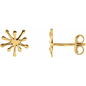 Sunburst  Gold Studs in 14k Gold- Mini 