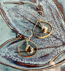 Abundance Earring in Pyrite