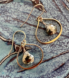 Abundance Earring in Pyrite