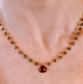 Pyrite and garnet necklace