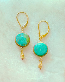 Organic Turquoise  dangle earrings
