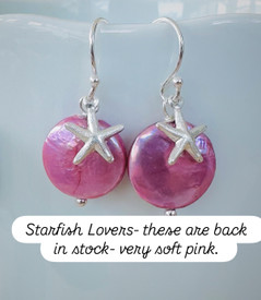 Pink Pearl Starfish Earring 
