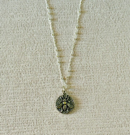 Dainty Honey Bee on a satellite chain in Sterling silver