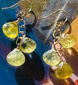 Green Garnet Cascade Earrings  