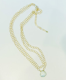 Double Loopy Green Amethyst Necklace- UPDATED!