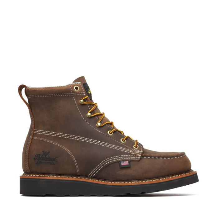 American Heritage – 6″ Crazy Horse Black Heel Moc Toe – MAXWear Wedge™