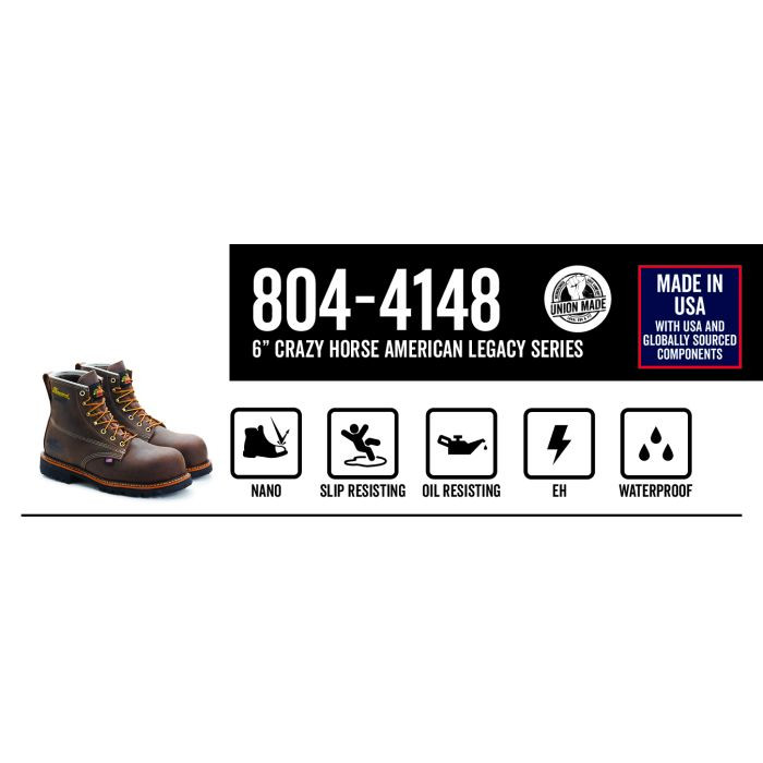 American Legacy Series — Waterproof — 6” Crazyhorse Nano Toe