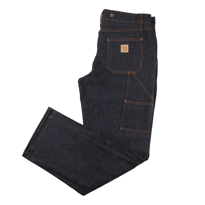 Women's Mid-Rise Double Knee Jeans with Suspender Buttons