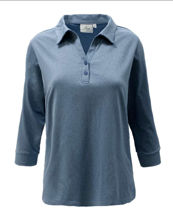 301-DSJ Ladies' Sueded Jersey 3/4 Sleeve Polo