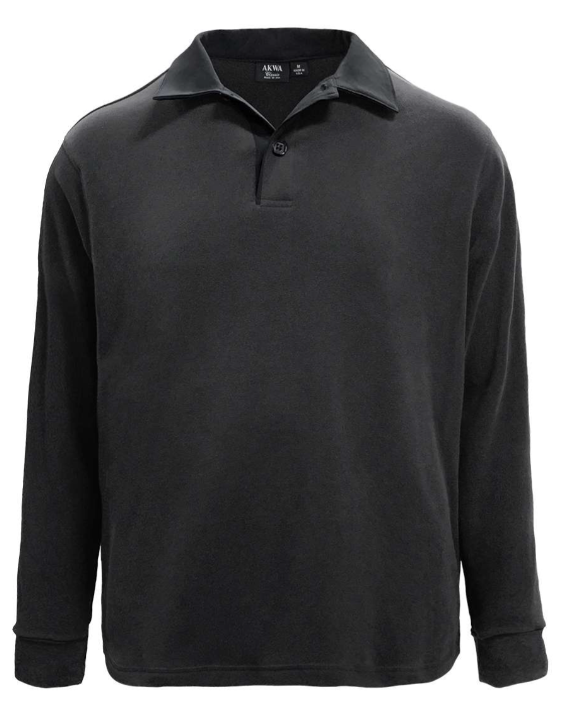 2466-VSF Men's Velour Fleece L/S Contrast Collar Polo