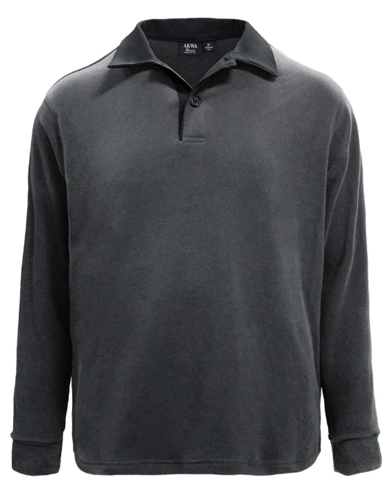 2466-VSF Men's Velour Fleece L/S Contrast Collar Polo