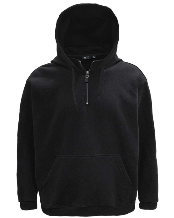 3722-CVC Unisex HEAVYWEIGHT Cotton Polyester Fleece Mock Neck 1/4 Zip Pullover Hoodie
