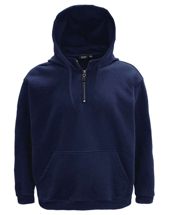 3722-CVC Unisex HEAVYWEIGHT Cotton Polyester Fleece Mock Neck 1/4 Zip Pullover Hoodie