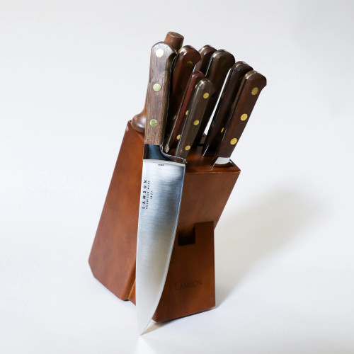 Lamson 10-Piece Premier Forged Knife  Walnut Block Set with Walnut Handle 