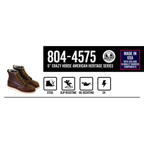 AMERICAN HERITAGE – 6″ Steel Toe TRAIL CRAZY HORSE MOC TOE – MAXWEAR WEDGE™ AMERICAN HERITAGE – 6″ Steel Toe TRAIL CRAZY HORSE MOC TOE – MAXWEAR WEDGE™
