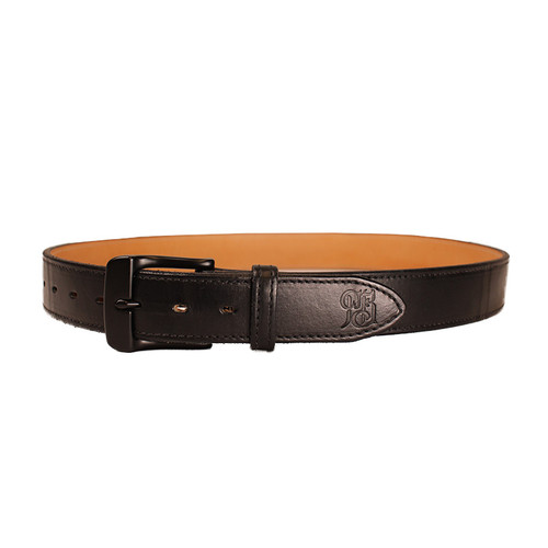 Black Leather Belt with Black Buckle