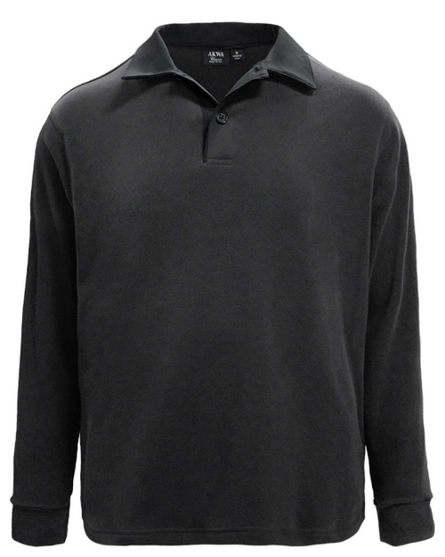 2466-VSF Men's Velour Fleece L/S Contrast Collar Polo