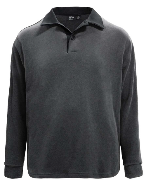 2466-VSF Men's Velour Fleece L/S Contrast Collar Polo