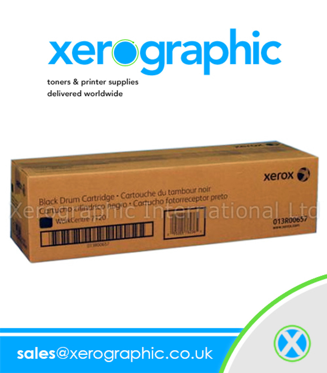 Xerox WorkCentre 7120, 7125, Genuine Black Print Drum Cartridge 013R00657,  13R657