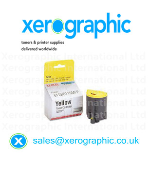 Xerox Genuine Yellow Toner Cartridge Phaser 6110, 6110MFP, (1000 Pages) 106R01273