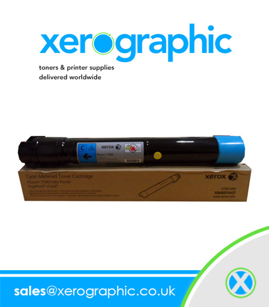 Xerox Phaser 7500 Color Printer Genuine Cyan Toner Cartridge 106R01447 106R1447