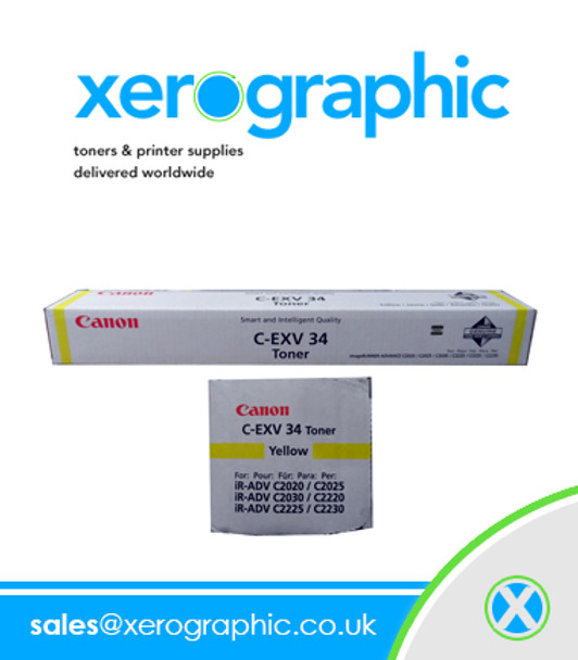 Canon C2020 C2025 C2030 Genuine Yellow Toner Cartridge C-EXV 34 3785B002[AA]