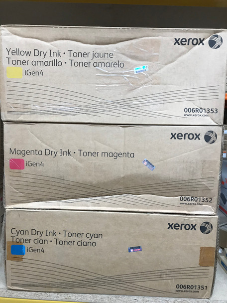 Xerox iGen4 Genuine (CYM) Dry Ink Toner 006R01351 6R1351 006R01352 6R1352 006R01353 6R1353