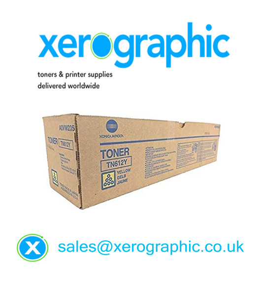 Genuine Konica Minolta Yellow Toner Cartridge Bizhub Pro C 5501/ Bizhub Pro C 6501 EP and OCE CS 655 Pro TN612Y (A0VW250) TN-612Y 