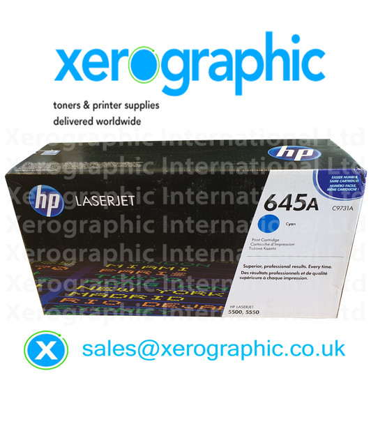 HP C9731A  645A ColorJet Genuine HP Cyan Print Cartridge C9731A 