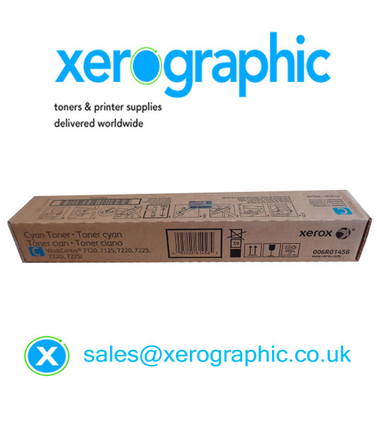 Xerox WorkCentre 7120, 7125, 7220, 7225, Genuine Page Pack Cyan Toner Cartridge 006R01456 6R1456