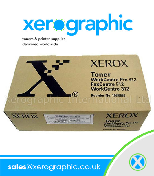 Xerox WorkCentre Pro 412 FaxCentre F12 WC 312 WC M15 M15i Toner Cartridge - 106R00586