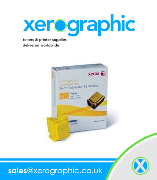 Xerox ColorQube 8570, 8580 Series Genuine 2 Blocks Yellow Solid Wax Ink 108R00938,108R938