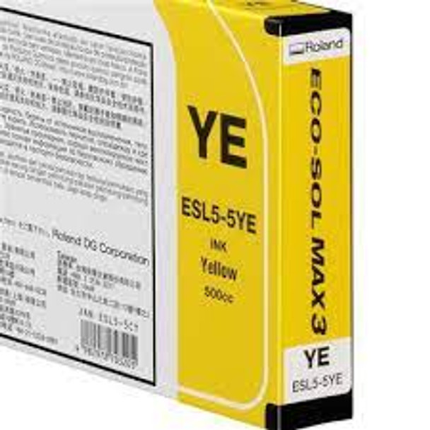 Roland 220ml Eco-Sol Max 3 Genuine Yellow Ink, ESL5-YE 