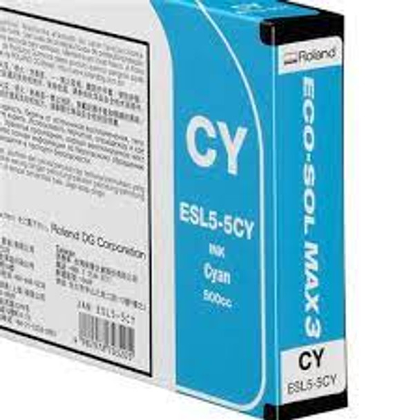 Roland 220ml Eco-Sol Max 3, Genuine Cyan Ink, ESL5-CY 