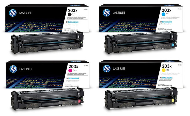 HP Colour LaserJet Pro M254dw Genuine Standard Capacity Toner Cartridge CYMK Multipack, CF540A, CF541A, CF542A, CF543A