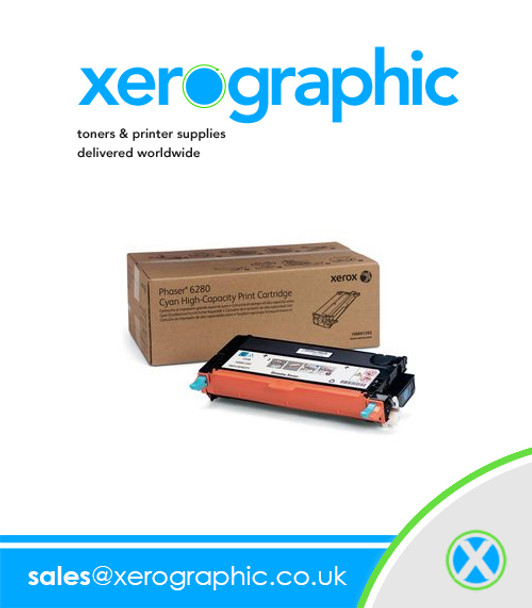 Xerox Phaser 6280 Genuine Cyan High-Capacity Print Cartridge - 106R01392