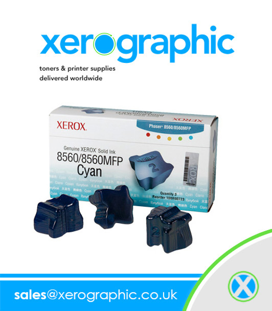 Xerox Genuine Cyan Solid Ink Cartridge Phaser 8560,8560MFP 108R00723 108R723