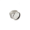 Bezel Ring With Adjustable Band - Circle Antique Silver - 18mm