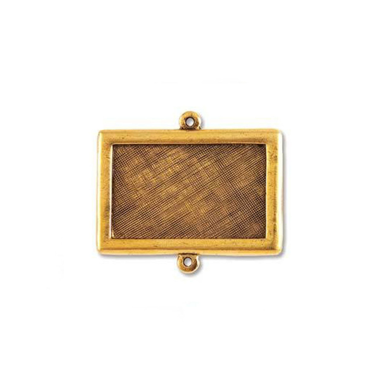 Rectangle Link Bezel - Antique Gold - 37 x 25mm