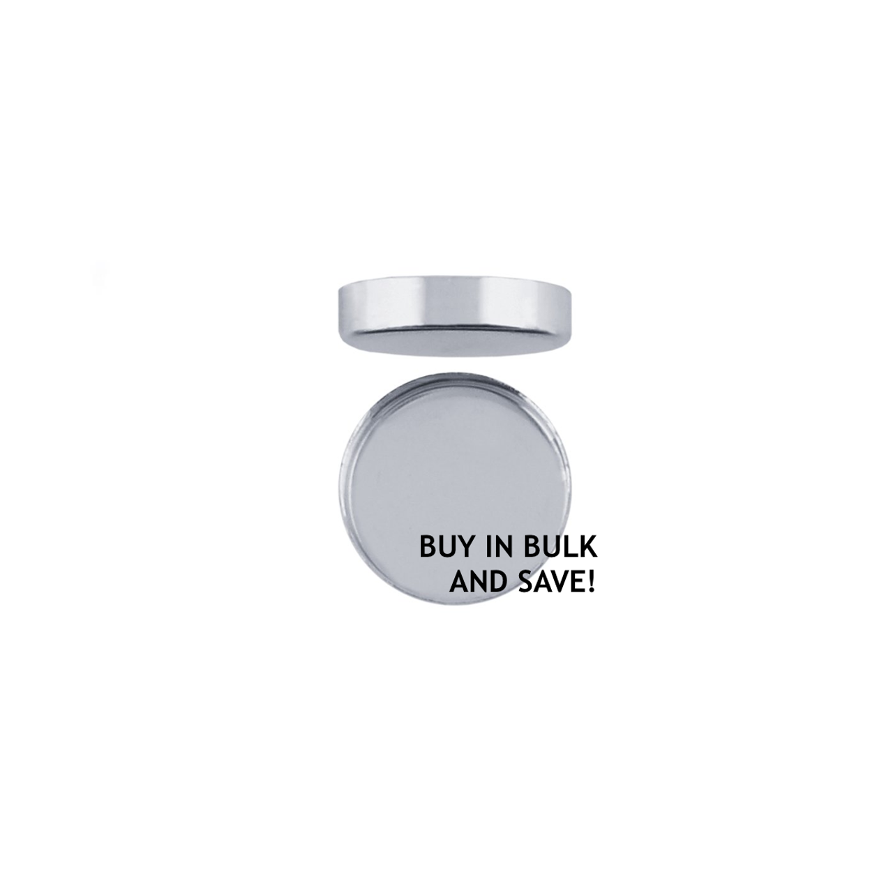 Bezel Cup Plain Round - Fine Silver - 10mm