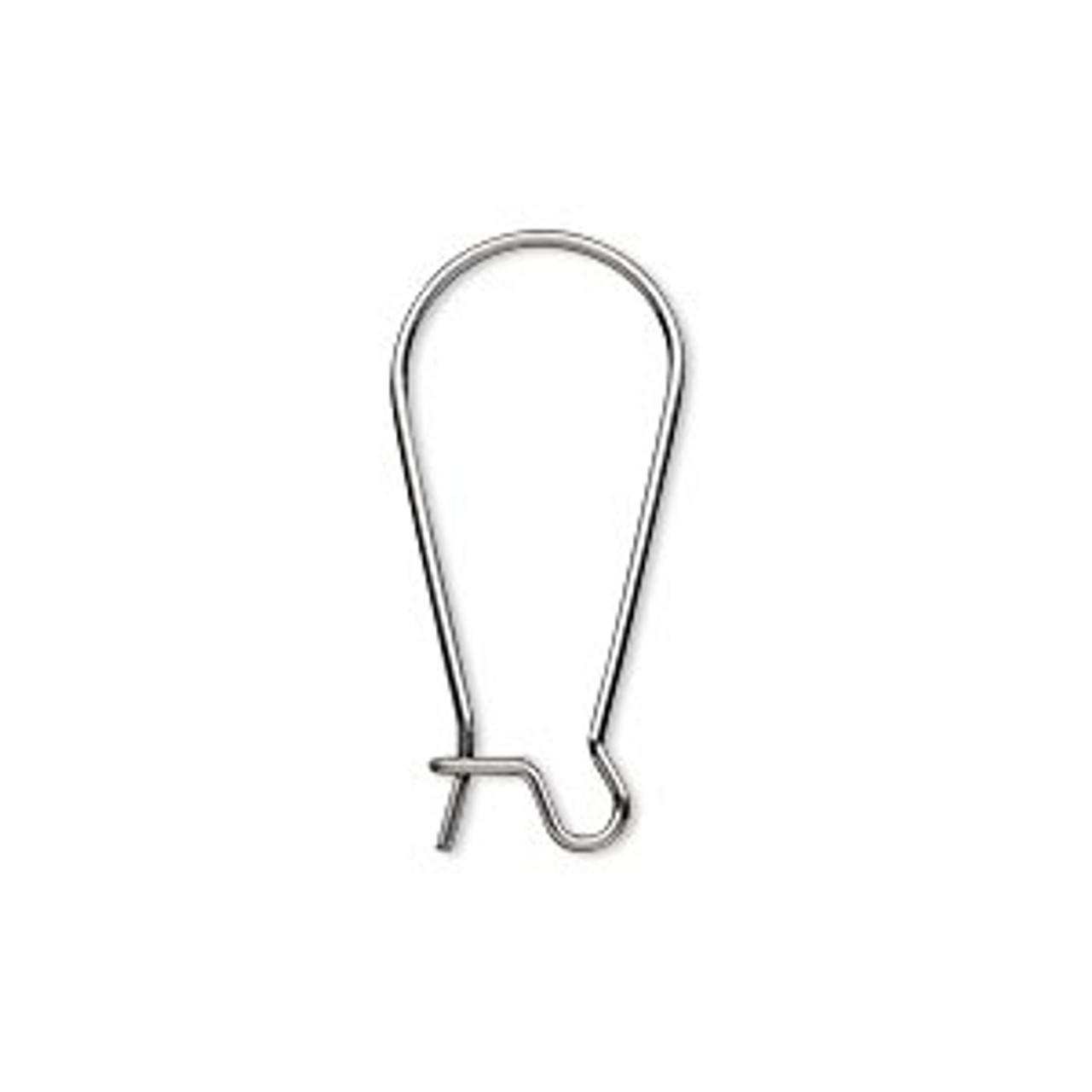 Stainless Steel Earwire - 25mm kidney with open loop and hole - 1 Pair