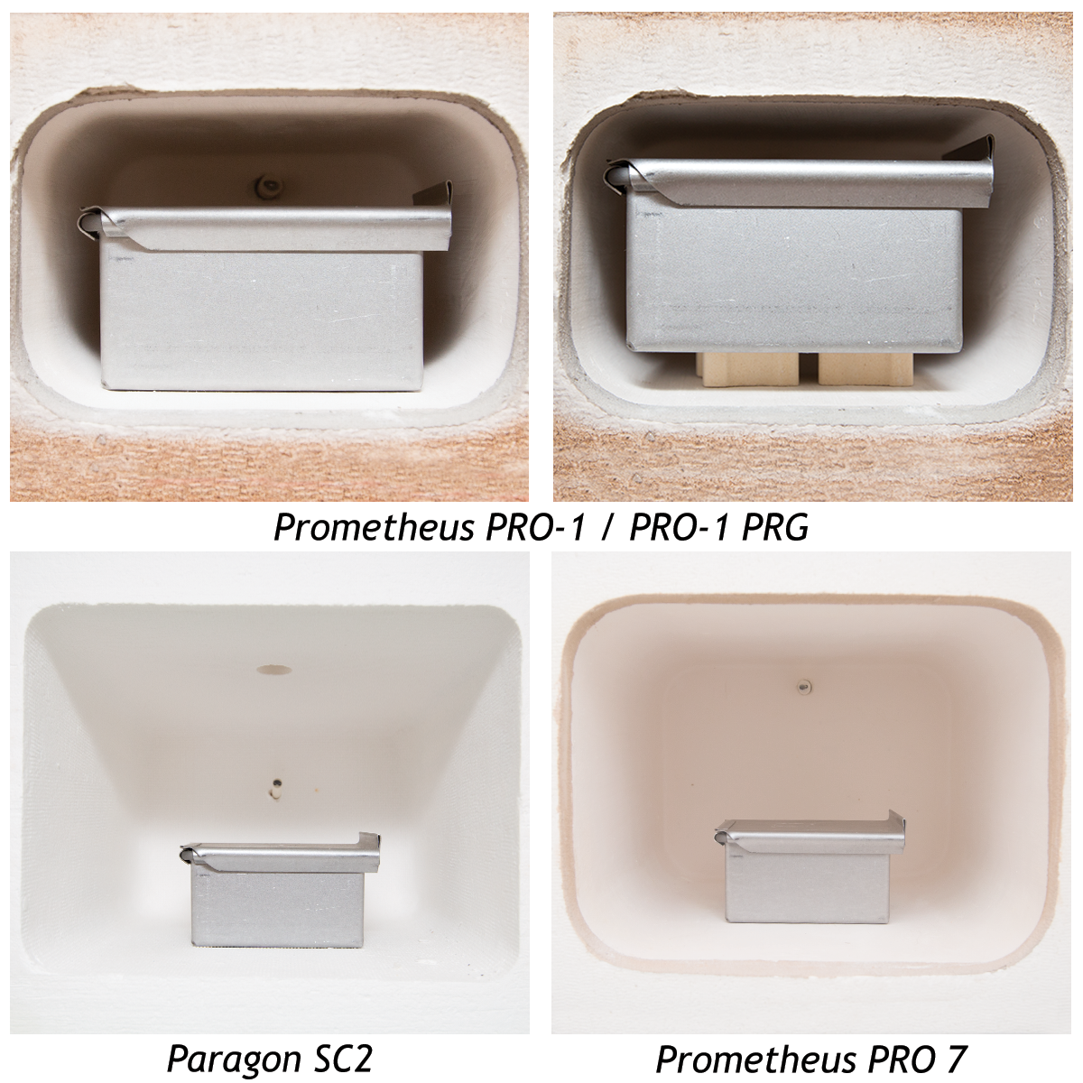 How the Large Firing Pan fits inside each kiln.