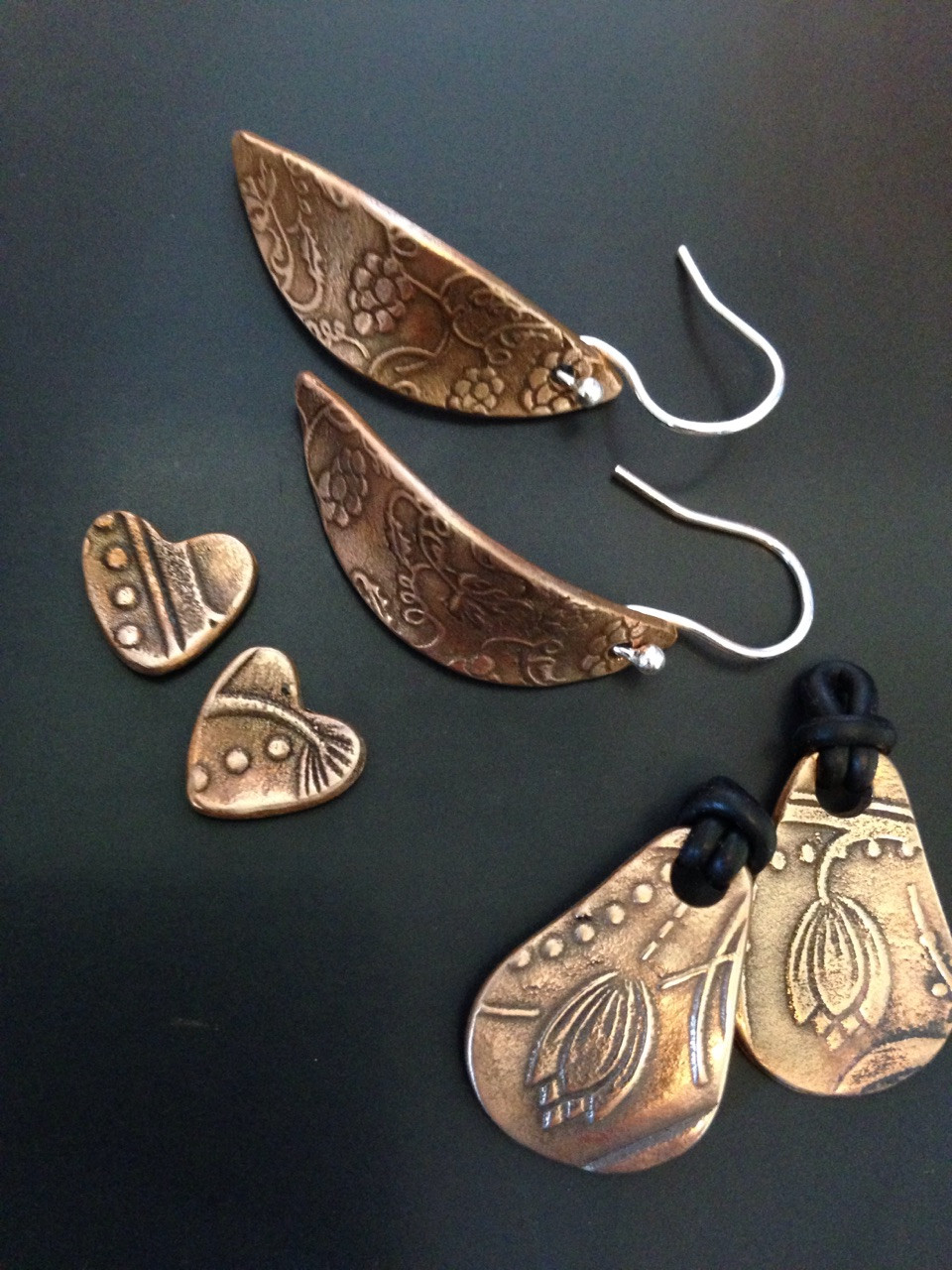 Jewellery made by Fiona Ingram, using this texture (RS0003 Vineyard) and texture RS0016 Floral Dots