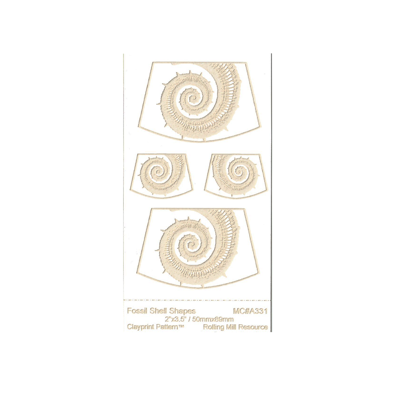 RMR Laser Texture Paper - Fossil Shell Shapes - 50 x 89mm