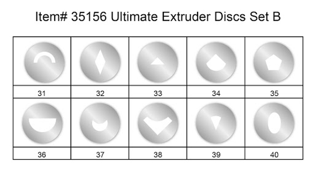 Makin's Ultimate Clay Extruder Discs - Set B designs