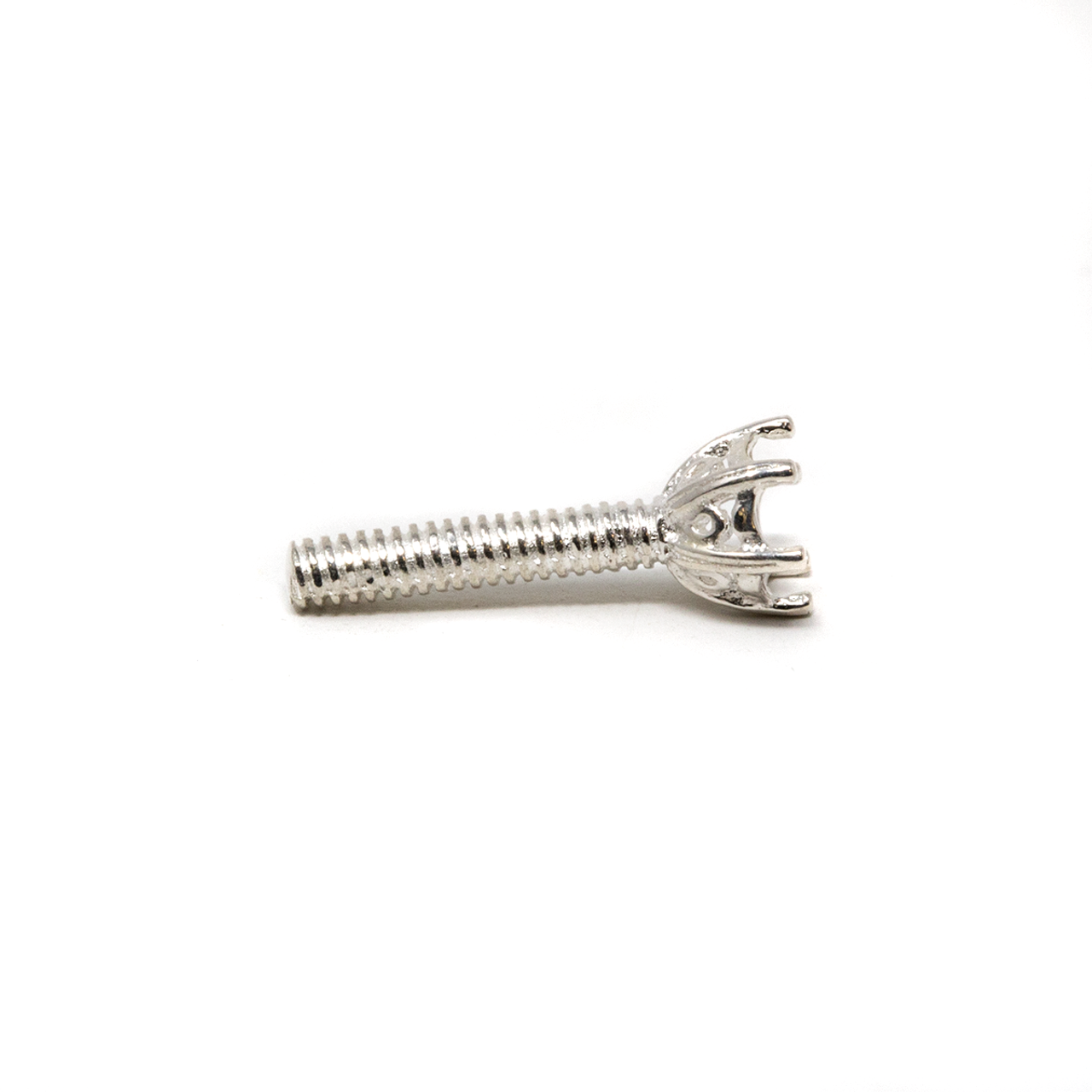 Sterling Silver Crown Embeddable 6-Prong Bezel - 3mm